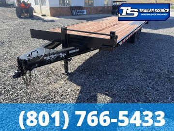 8.5x24 K&S Fabrication Deckover Equipment Trailer - 15K GVWR - Slide Out Ramps, Spare Tire