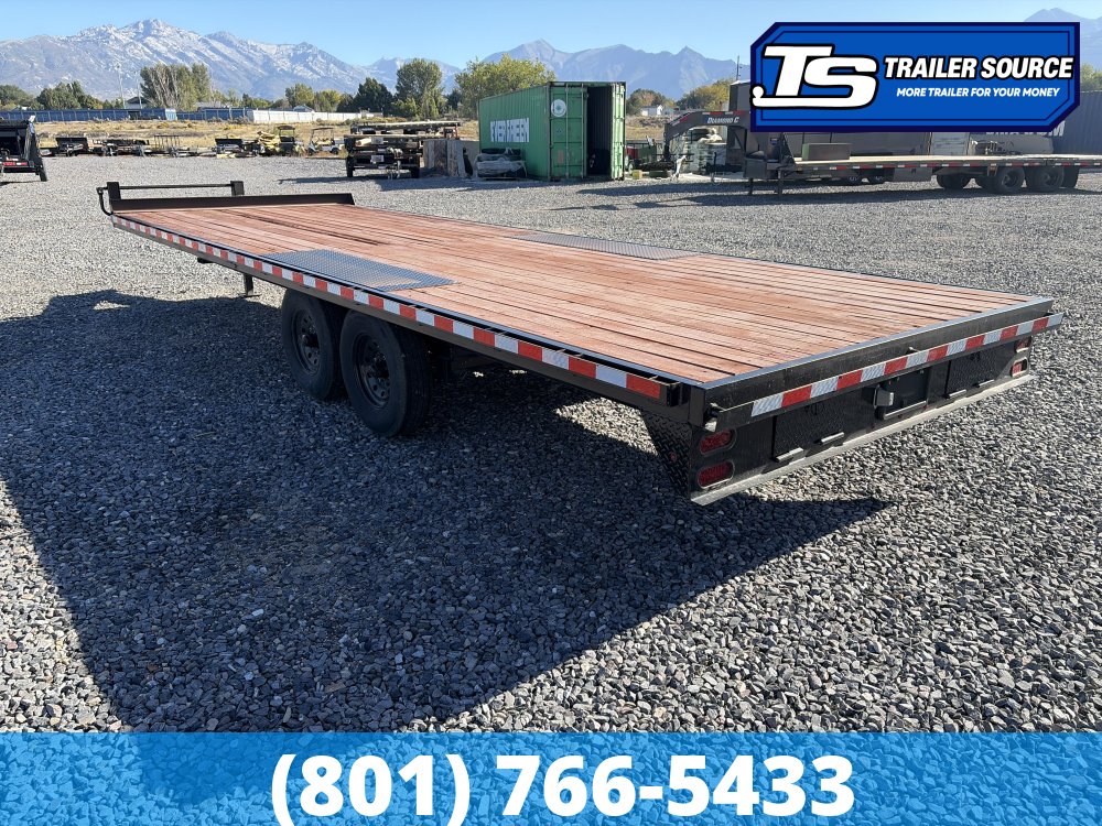 8.5x24 K&S Fabrication Deckover Equipment Trailer - 15K GVWR - Slide Out Ramps, Spare Tire