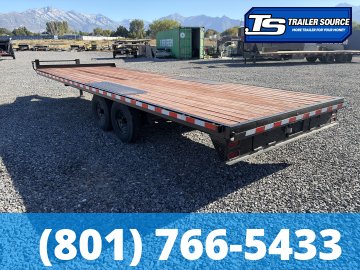 8.5x24 K&S Fabrication Deckover Equipment Trailer - 15K GVWR - Slide Out Ramps, Spare Tire