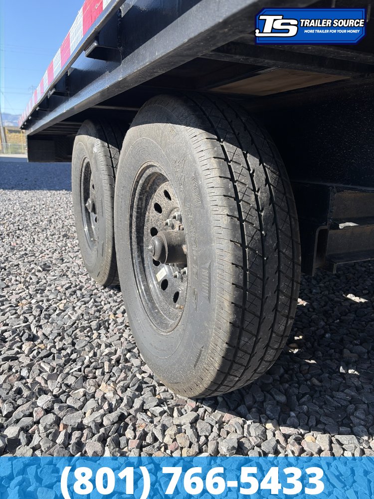 8.5x24 K&S Fabrication Deckover Equipment Trailer - 15K GVWR - Slide Out Ramps, Spare Tire