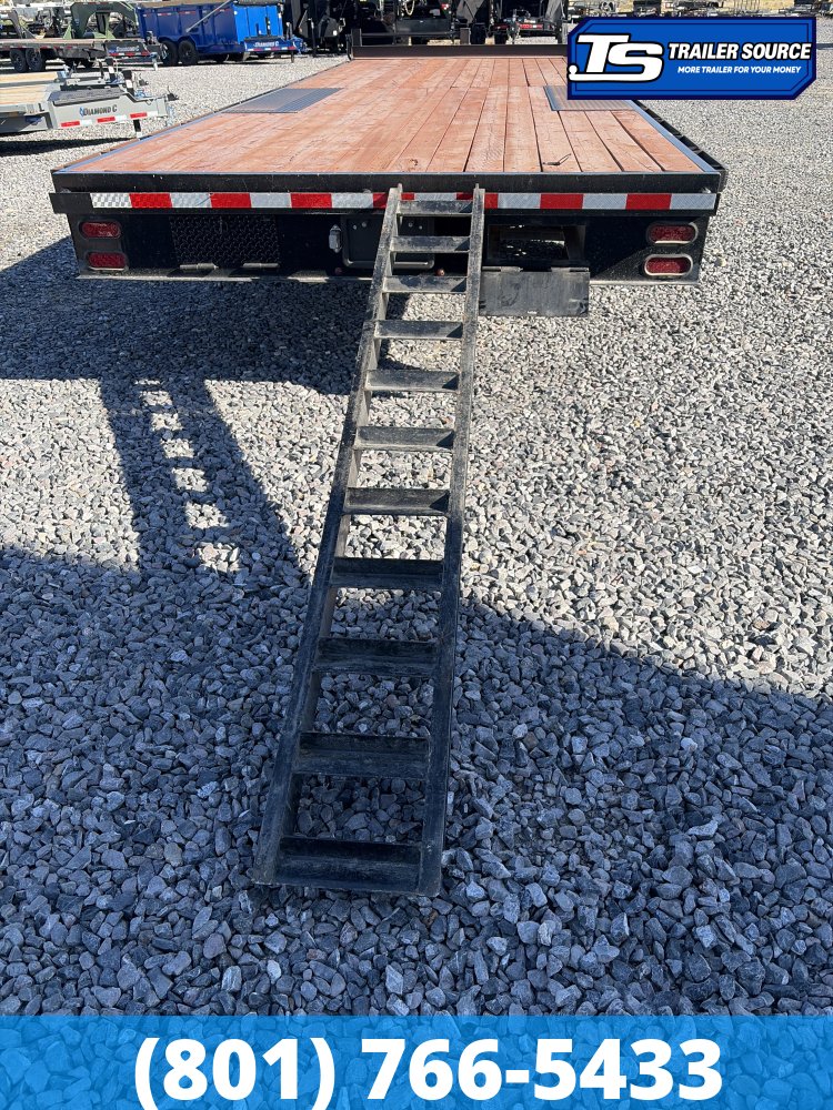 8.5x24 K&S Fabrication Deckover Equipment Trailer - 15K GVWR - Slide Out Ramps, Spare Tire