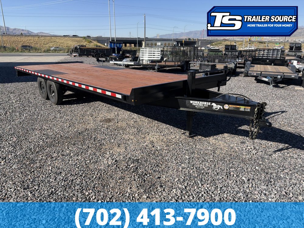 8.5x24 K&S Fabrication Deckover Equipment Trailer - 15K GVWR - Slide Out Ramps, Spare Tire