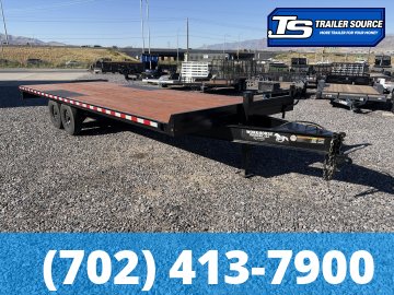 8.5x24 K&S Fabrication Deckover Equipment Trailer - 15K GVWR - Slide Out Ramps, Spare Tire
