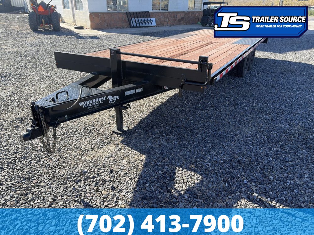 8.5x24 K&S Fabrication Deckover Equipment Trailer - 15K GVWR - Slide Out Ramps, Spare Tire