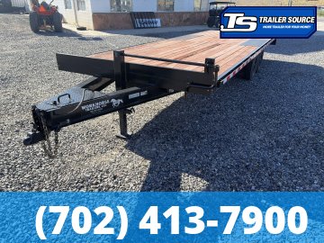 8.5x24 K&S Fabrication Deckover Equipment Trailer - 15K GVWR - Slide Out Ramps, Spare Tire