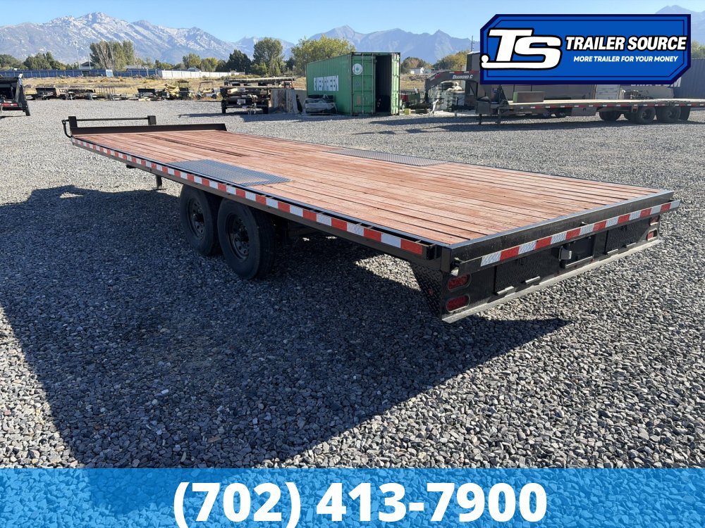8.5x24 K&S Fabrication Deckover Equipment Trailer - 15K GVWR - Slide Out Ramps, Spare Tire