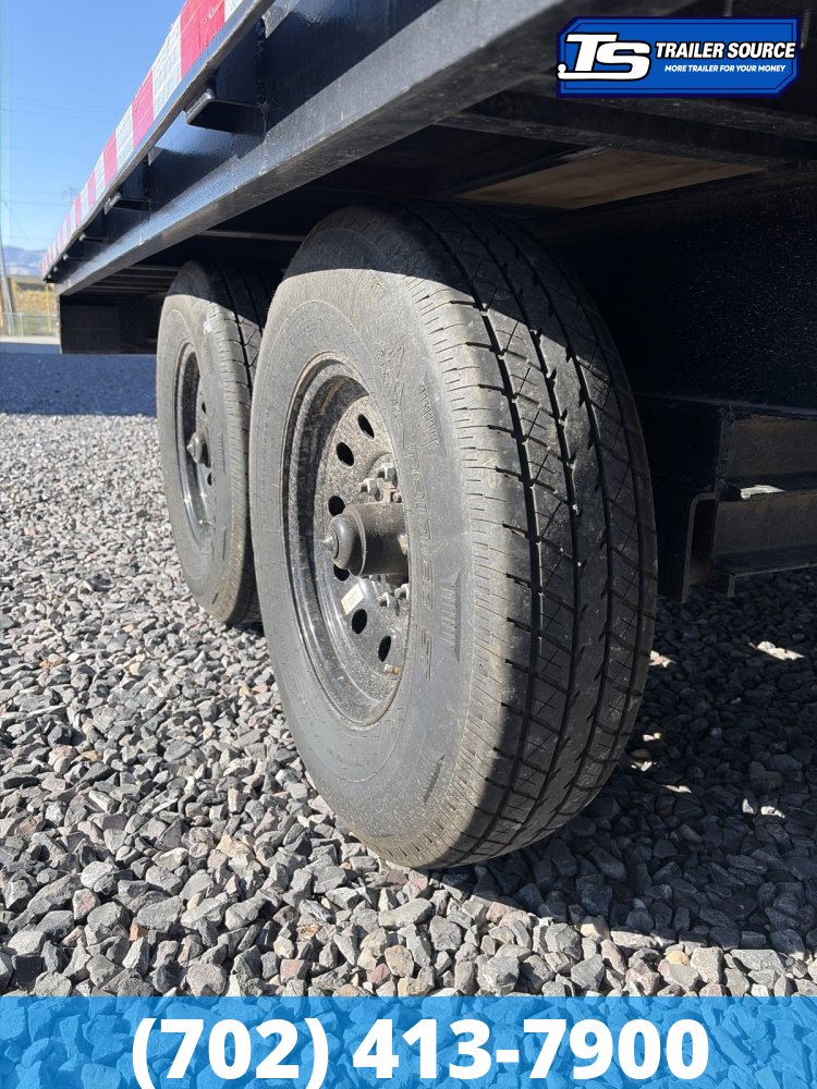 8.5x24 K&S Fabrication Deckover Equipment Trailer - 15K GVWR - Slide Out Ramps, Spare Tire