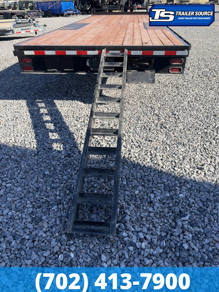 8.5x24 K&S Fabrication Deckover Equipment Trailer - 15K GVWR - Slide Out Ramps, Spare Tire