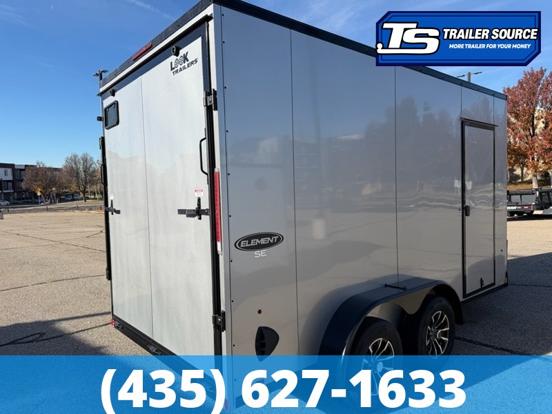 7x14 Look Element SE Enclosed Cargo Trailer - 7'6" Interior - 7K GVWR 16" Cross Member Upgrade, Alloy Wheels, Black Out Package, Ramp Door, RV Door, Screwless Exterior