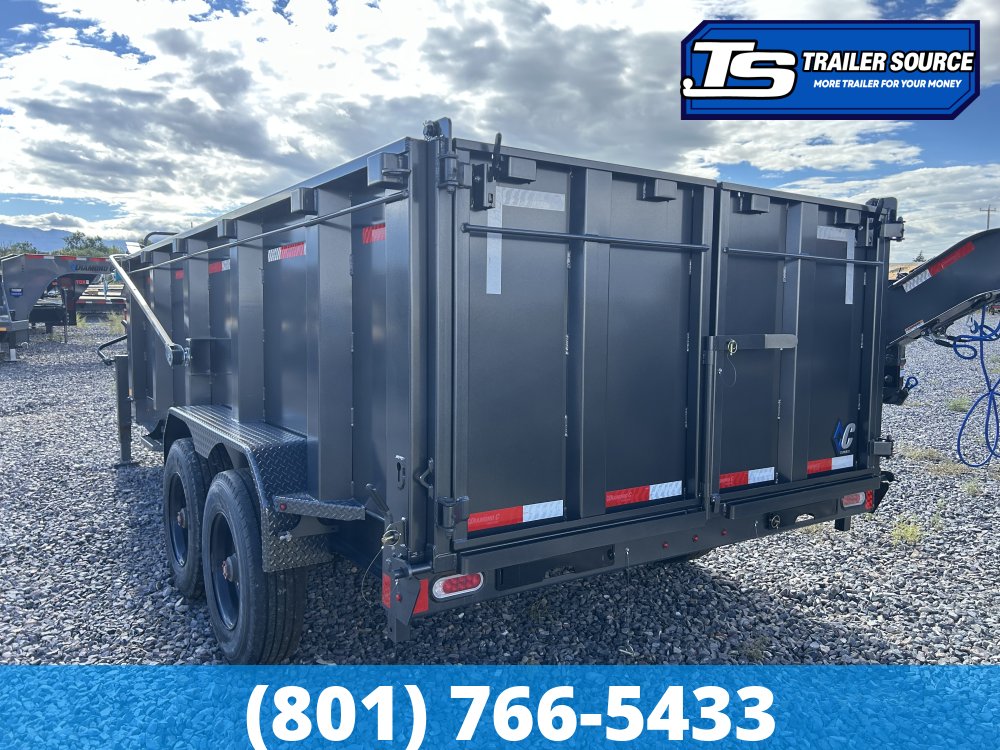 7x16 Diamond C LPT-GN 210 Gooseneck Dump Trailer - 44" Sides - 23K GVWR - 18 Ply Tires, Long Arm Tarp