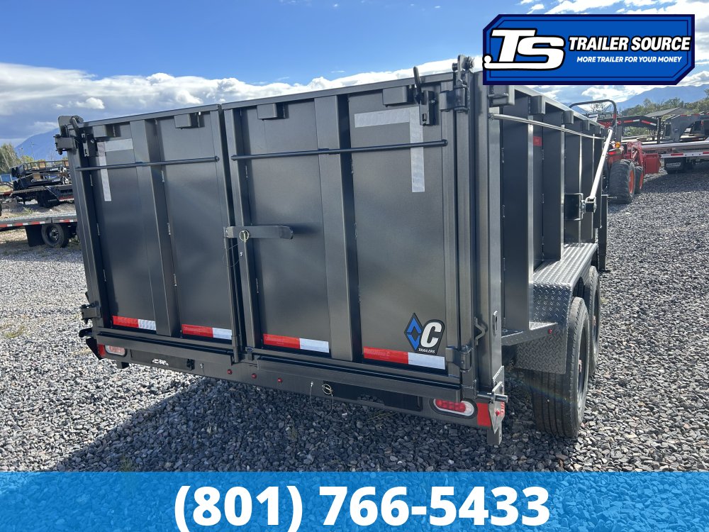 7x16 Diamond C LPT-GN 210 Gooseneck Dump Trailer - 44" Sides - 23K GVWR - 18 Ply Tires, Long Arm Tarp