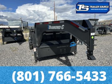 7x16 Diamond C LPT-GN 210 Gooseneck Dump Trailer - 44" Sides - 23K GVWR - 18 Ply Tires, Long Arm Tarp