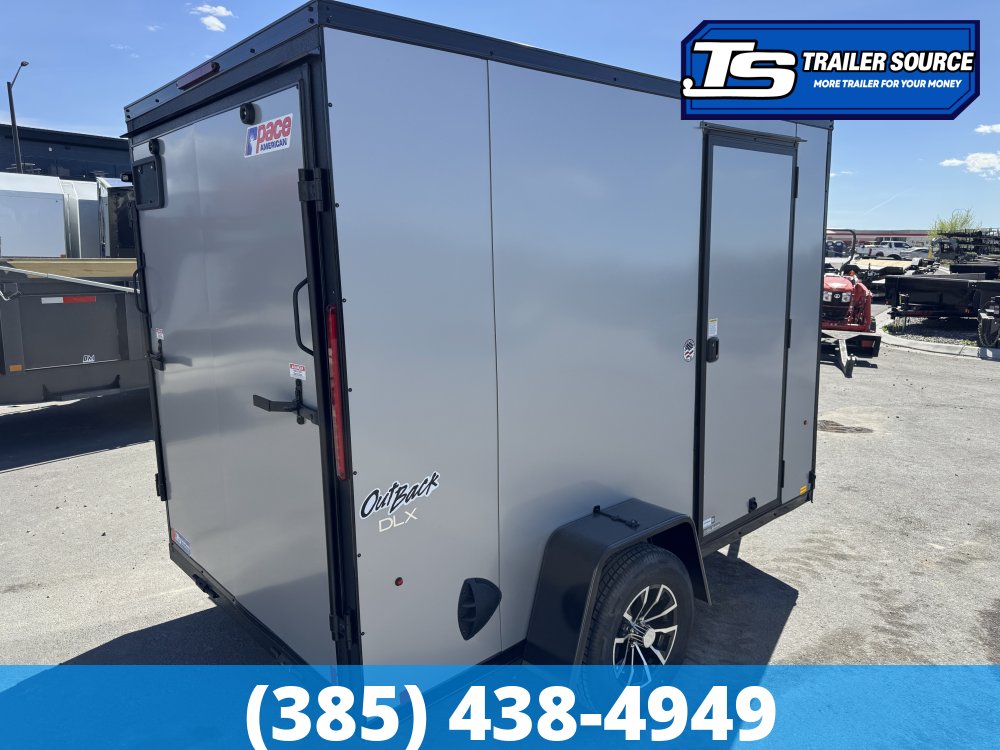 6x10 Pace American Outback Deluxe Enclosed Cargo Trailer - 6'6" Interior - 3.5K GVWR - .080 PolyCor, Alloy Wheels, Black Out Package