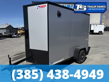 6x10 Pace American Outback Deluxe Enclosed Cargo Trailer - 6'6" Interior - 3.5K GVWR - .080 PolyCor, Alloy Wheels, Black Out Package