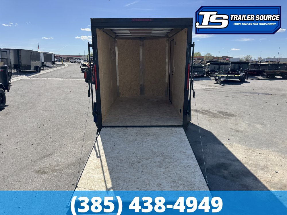 6x10 Pace American Outback Deluxe Enclosed Cargo Trailer - 6'6" Interior - 3.5K GVWR - .080 PolyCor, Alloy Wheels, Black Out Package