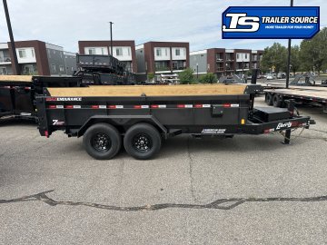 7x14 Liberty LD Dump Trailer - 24" Sides - 15.4K GVWR - 2 Tone Color, 7 Gauge Floor, Board Brackets, Fork Holders, Telescopic