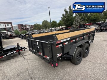 7x14 Liberty LD Dump Trailer - 24" Sides - 15.4K GVWR - 2 Tone Color, 7 Gauge Floor, Board Brackets, Fork Holders, Telescopic