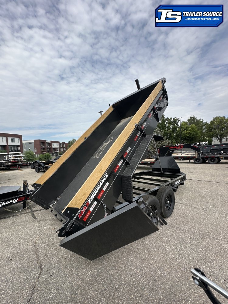 7x14 Liberty LD Dump Trailer - 24" Sides - 15.4K GVWR - 2 Tone Color, 7 Gauge Floor, Board Brackets, Fork Holders, Telescopic