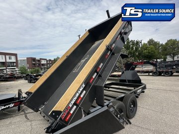 7x14 Liberty LD Dump Trailer - 24" Sides - 15.4K GVWR - 2 Tone Color, 7 Gauge Floor, Board Brackets, Fork Holders, Telescopic
