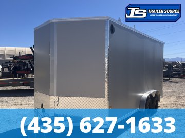 7.5x14 Alcom EZ Hauler XLT Aluminum Enclosed Cargo Trailer - 7'0" Interior - 7K GVWR - .080 PolyCor, Rear Spoiler, Translucent Roof