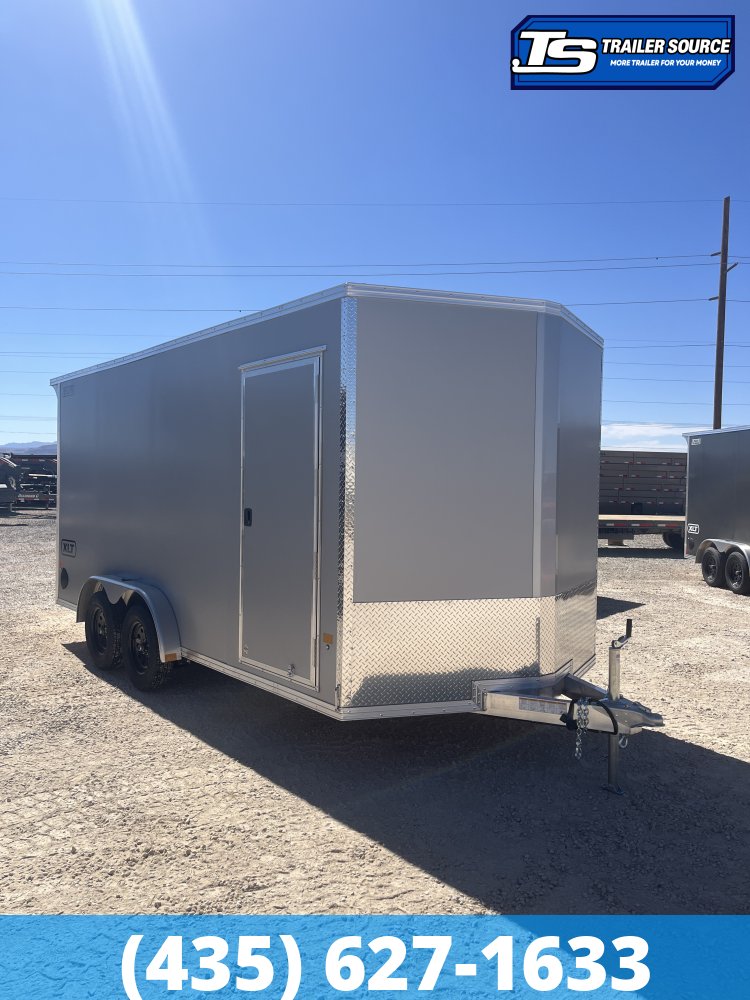 7.5x14 Alcom EZ Hauler XLT Aluminum Enclosed Cargo Trailer - 7'0" Interior - 7K GVWR - .080 PolyCor, Rear Spoiler, Translucent Roof