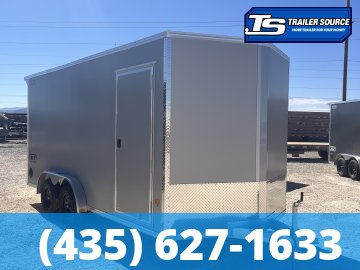 7.5x14 Alcom EZ Hauler XLT Aluminum Enclosed Cargo Trailer - 7'0" Interior - 7K GVWR - .080 PolyCor, Rear Spoiler, Translucent Roof
