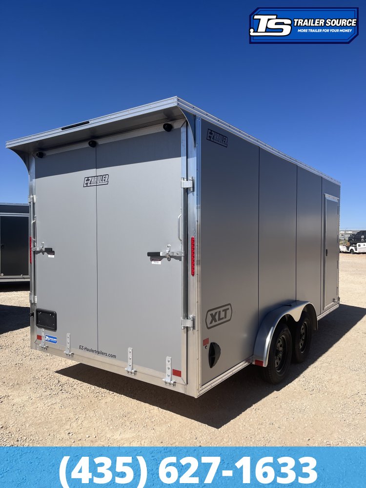 7.5x14 Alcom EZ Hauler XLT Aluminum Enclosed Cargo Trailer - 7'0" Interior - 7K GVWR - .080 PolyCor, Rear Spoiler, Translucent Roof