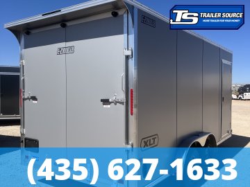 7.5x14 Alcom EZ Hauler XLT Aluminum Enclosed Cargo Trailer - 7'0" Interior - 7K GVWR - .080 PolyCor, Rear Spoiler, Translucent Roof