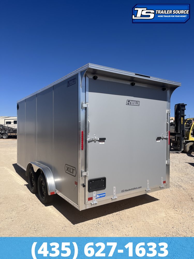 7.5x14 Alcom EZ Hauler XLT Aluminum Enclosed Cargo Trailer - 7'0" Interior - 7K GVWR - .080 PolyCor, Rear Spoiler, Translucent Roof