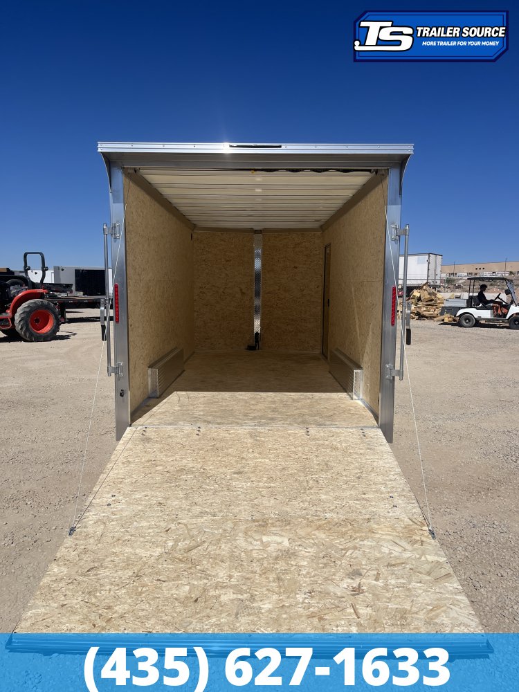 7.5x14 Alcom EZ Hauler XLT Aluminum Enclosed Cargo Trailer - 7'0" Interior - 7K GVWR - .080 PolyCor, Rear Spoiler, Translucent Roof