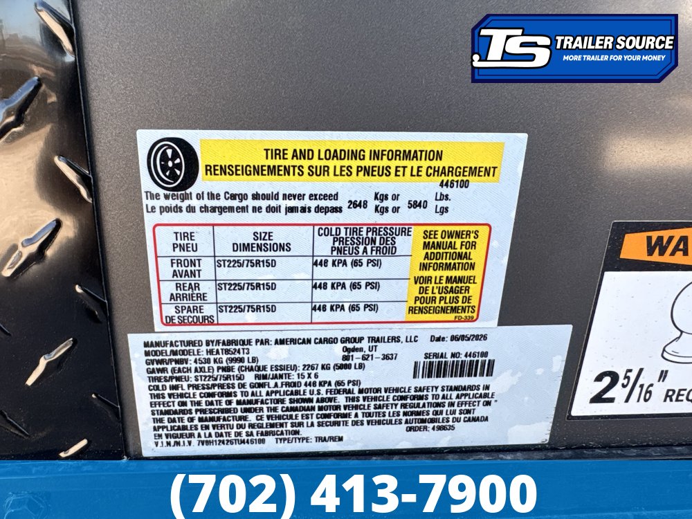 8.5x24 Haulmark Heat Enclosed Car Hauler Trailer - 7'6" Interior - 10K GVWR - .080 PolyCor, 2 Tone Color, Black Out Package, Rear Spoiler w/ Load Lights