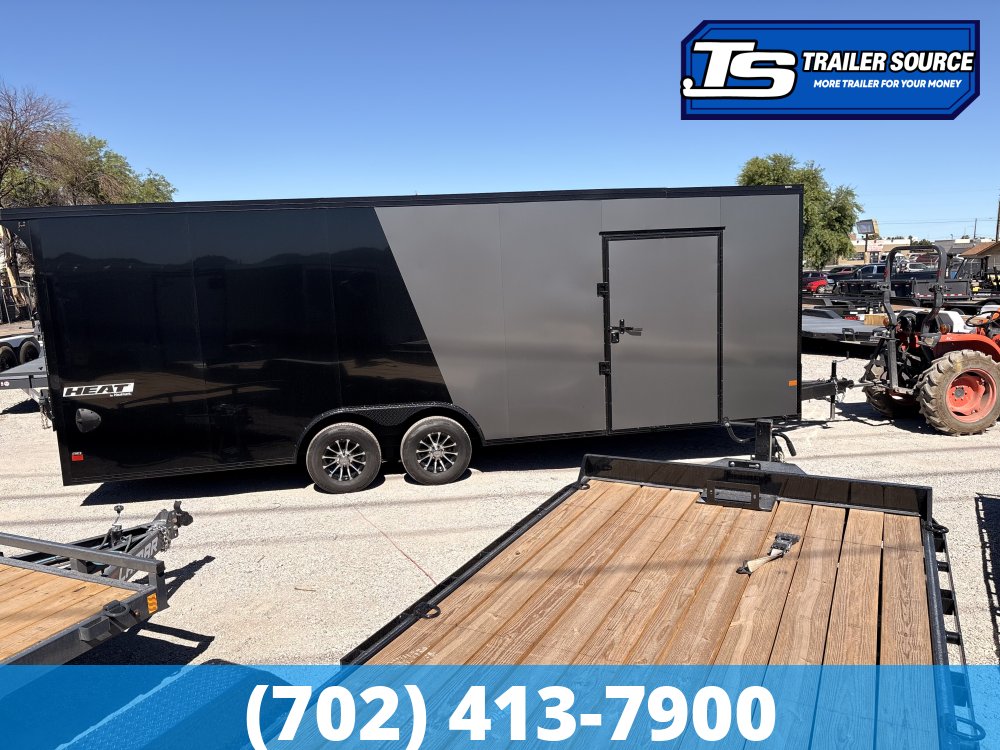 8.5x24 Haulmark Heat Enclosed Car Hauler Trailer - 7'6" Interior - 10K GVWR - .080 PolyCor, 2 Tone Color, Black Out Package, Rear Spoiler w/ Load Lights