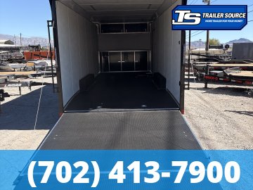 8.5x24 Haulmark Heat Enclosed Car Hauler Trailer - 7'6" Interior - 10K GVWR - .080 PolyCor, 2 Tone Color, Black Out Package, Rear Spoiler w/ Load Lights