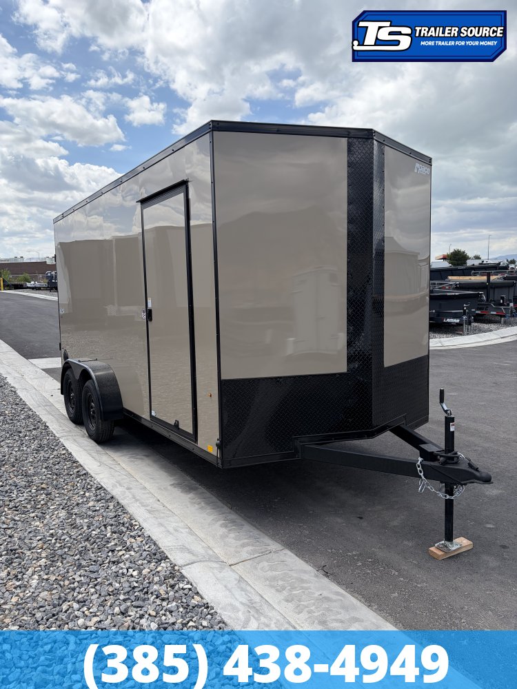 7x16 Pace American Outback DLX Enclosed Cargo Trailer - 7'0" Interior - 7K GVWR - .080 PolyCor, Black Out Package, D-Rings