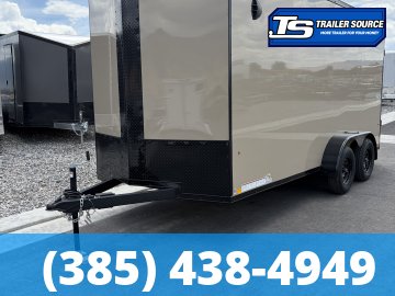 7x16 Pace American Outback DLX Enclosed Cargo Trailer - 7'0" Interior - 7K GVWR - .080 PolyCor, Black Out Package, D-Rings