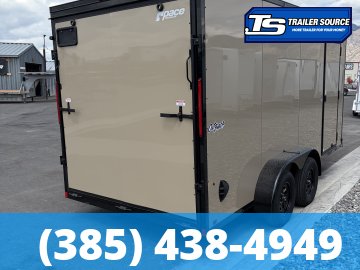 7x16 Pace American Outback DLX Enclosed Cargo Trailer - 7'0" Interior - 7K GVWR - .080 PolyCor, Black Out Package, D-Rings