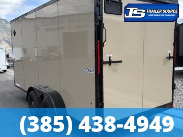 7x16 Pace American Outback DLX Enclosed Cargo Trailer - 7'0" Interior - 7K GVWR - .080 PolyCor, Black Out Package, D-Rings
