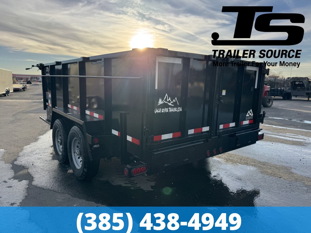 7x14 Snake River DUMP Dump Trailer - 14K GVWR - Battery, D-Rings, Slide Out Ramps, Spare Mount, Spare Tire, Spreader Gate, Stabilizer Jacks, Tongue Box
