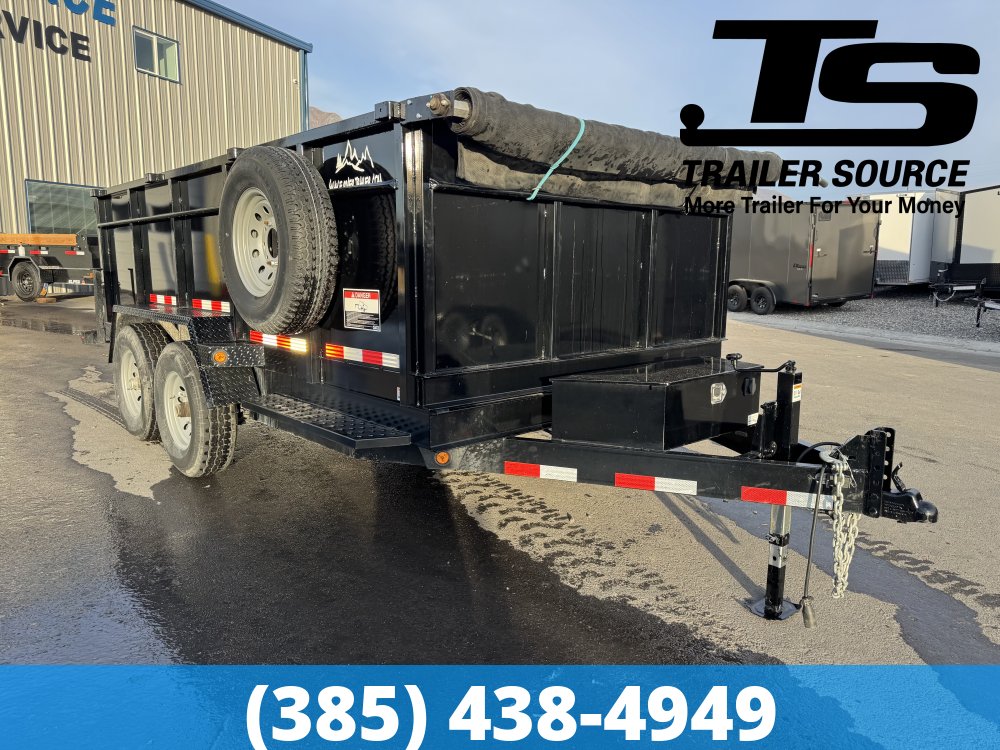 7x14 Snake River DUMP Dump Trailer - 14K GVWR - Battery, D-Rings, Slide Out Ramps, Spare Mount, Spare Tire, Spreader Gate, Stabilizer Jacks, Tongue Box