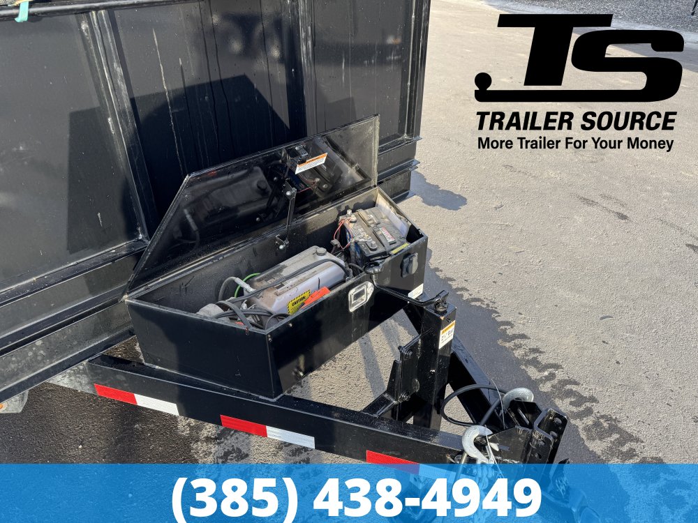 7x14 Snake River DUMP Dump Trailer - 14K GVWR - Battery, D-Rings, Slide Out Ramps, Spare Mount, Spare Tire, Spreader Gate, Stabilizer Jacks, Tongue Box