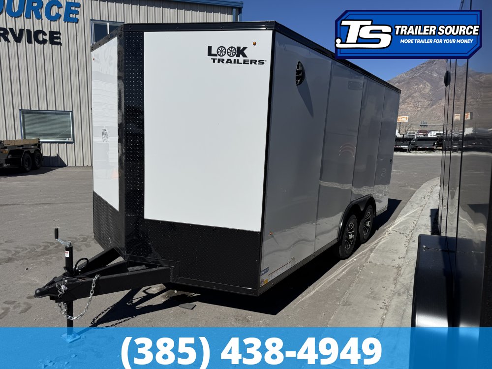 8.5x16 Look ST DLX Enclosed Cargo Trailer - 7'0" Interior - 10K GVWR - .080 PolyCor, Alloy Wheels, Black Out Package, D-Rings, Dovetail, Ramp Door, Ramp Extension