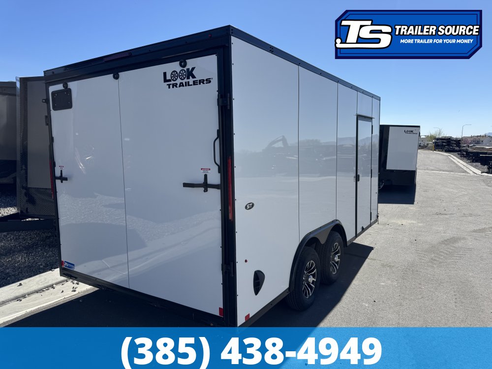 8.5x16 Look ST DLX Enclosed Cargo Trailer - 7'0" Interior - 10K GVWR - .080 PolyCor, Alloy Wheels, Black Out Package, D-Rings, Dovetail, Ramp Door, Ramp Extension