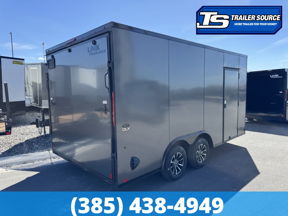8.5x16 Look ST DLX Enclosed Cargo Trailer - 7'0" Interior - 7K GVWR - .080 PolyCor, Alloy Wheels, Black Out Package, D-Rings, Dovetail, Ramp Door, Ramp Extension