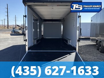 8.5x24 Alcom EZ Hauler Premium Aluminum Enclosed Car Hauler Trailer - 10K GVWR - .080 PolyCor, Alloy Wheels, Black Out Package, Finished Interior, Ramp Door, Rear Spoiler w/ Load L