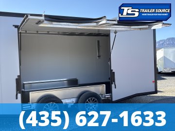 8.5x24 Alcom EZ Hauler Premium Aluminum Enclosed Car Hauler Trailer - 10K GVWR - .080 PolyCor, Alloy Wheels, Black Out Package, Finished Interior, Ramp Door, Rear Spoiler w/ Load L