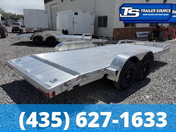 7x18 Alcom Open Car Hauler Aluminum Aluminum Trailer - 7K GVWR -