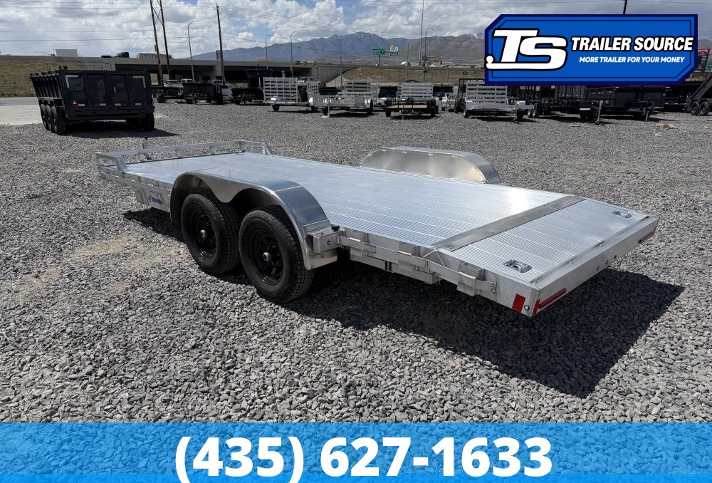 7x18 Alcom Open Car Hauler Aluminum Aluminum Trailer - 7K GVWR -