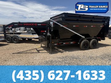 Maxx-D ROX Gooseneck 7x14 ft Roll Off Trailer  17.5K GVWR Electric Tarp