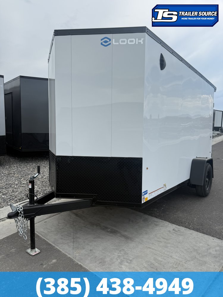 6x12 Look ST DLX Enclosed Cargo Trailer - 6'6" Interior - 3.5K GVWR - .080 PolyCor, 16" Cross Member Upgrade, Black Out Package, Rear Spoiler w/ Load Lights