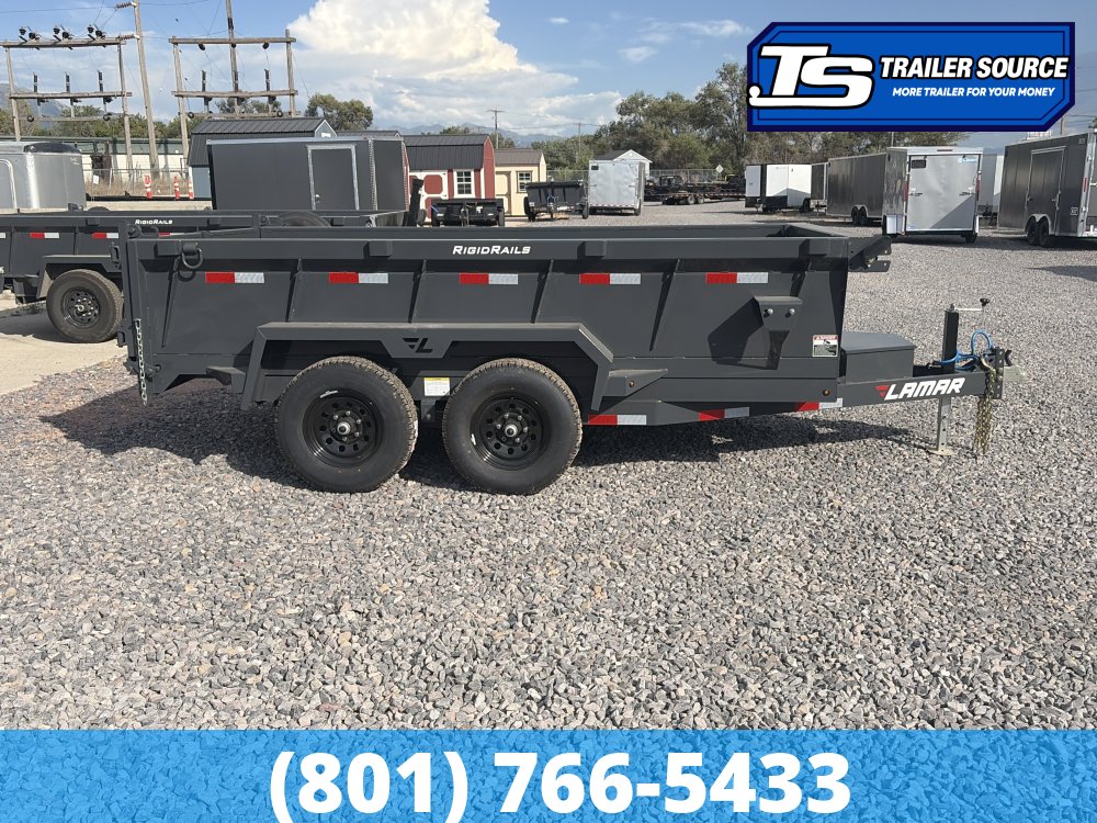 6.5x12 Lamar DM Dump Trailer - 24" Sides - 10K GVWR - Spreader Gate